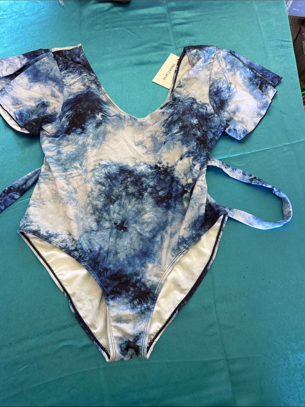 Tie-Dye Blue One-Piece Swimsuit by